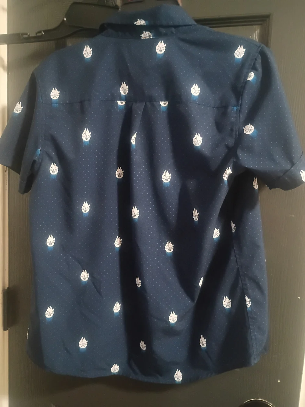 RSVLTS Navy Short-Sleeve Button-Down Shirt with White Sailboat Print